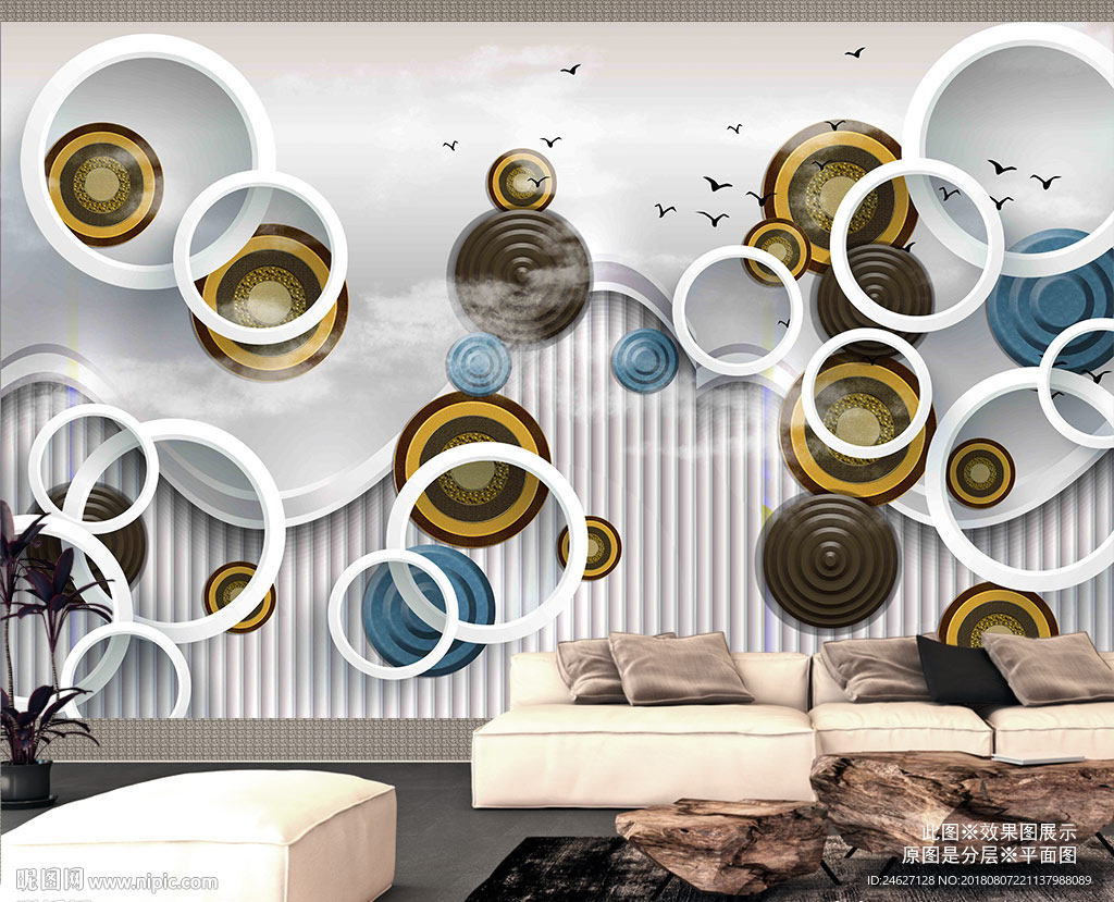 电视背景墙壁画