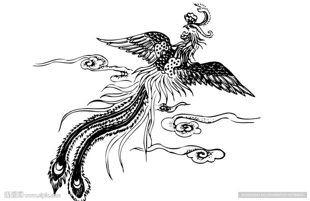 凤纹图案 鸟类装饰图案 矢量素