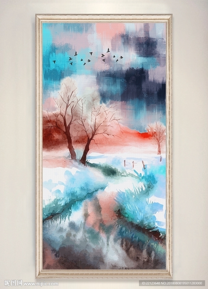 现代抽象唯美油画装饰画