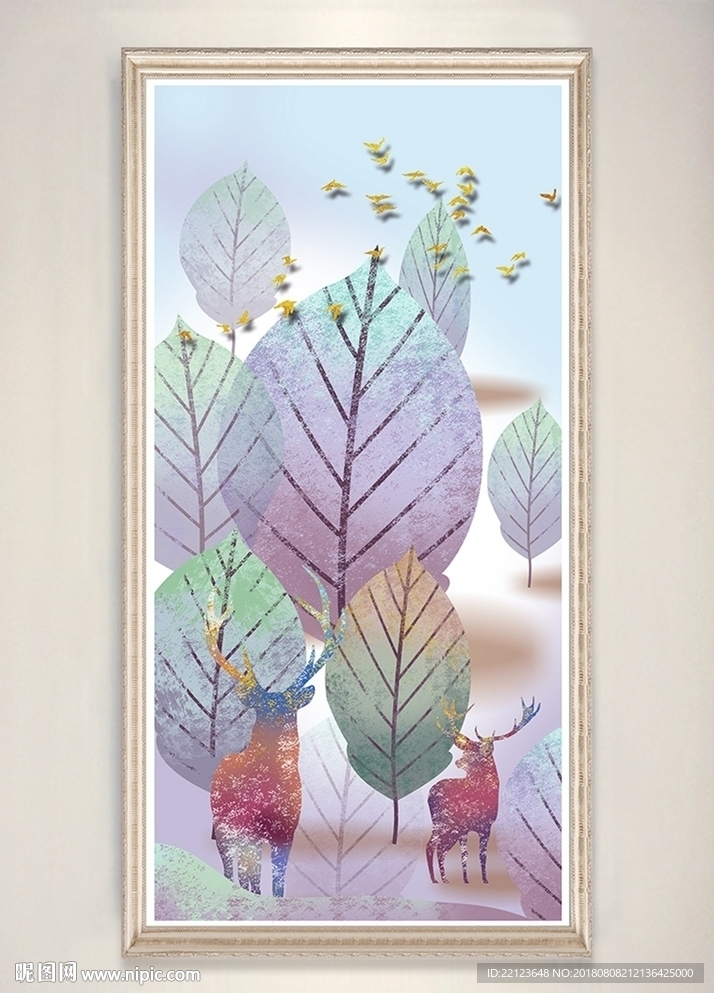 北欧风手绘风景动植物创意装饰画