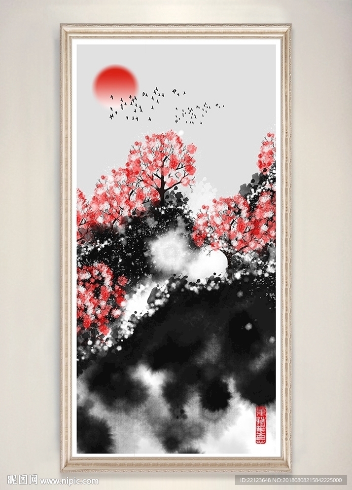 中国风水墨山水风景装饰画