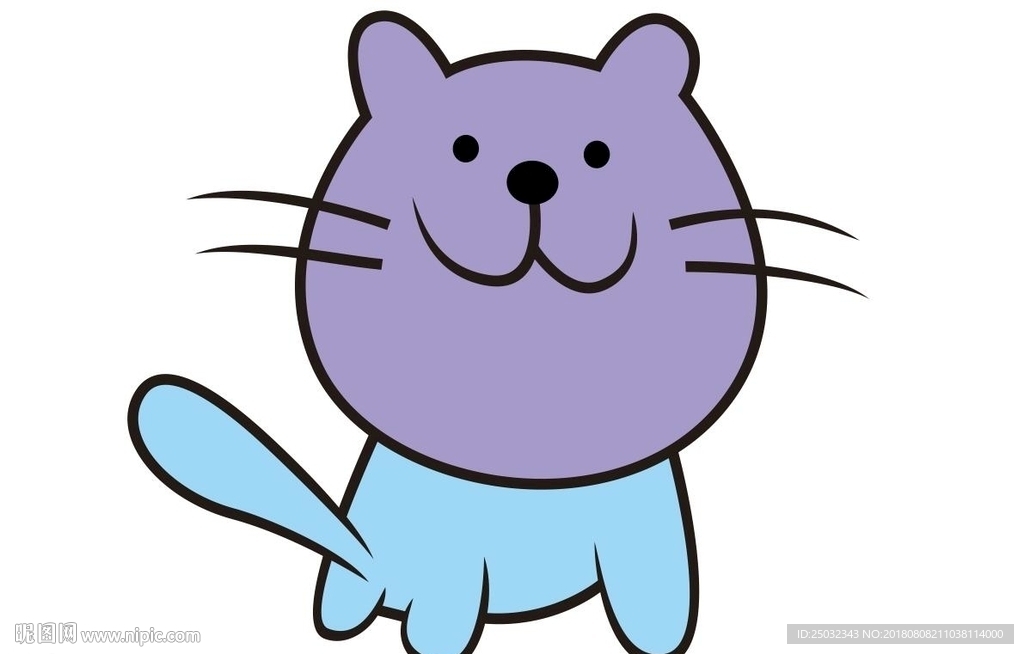卡通动物猫 色彩 橙色 可爱
