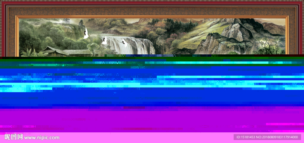 流水生财国画