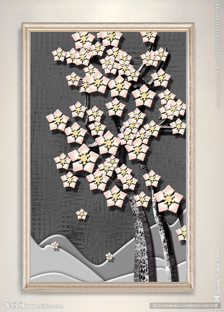 现代立体花树植物创意装饰画
