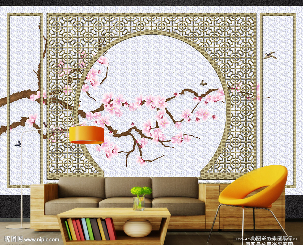 窗花工笔花鸟