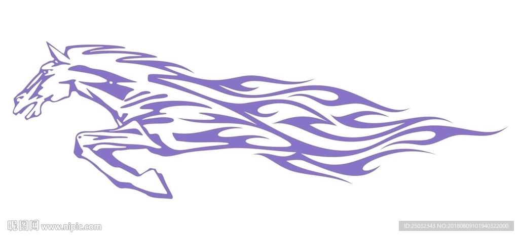骏马 火焰 印花图案 车贴图案
