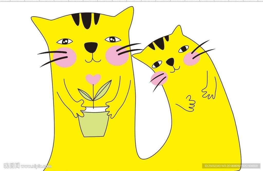 可爱卡通图案 装饰图案矢量 猫