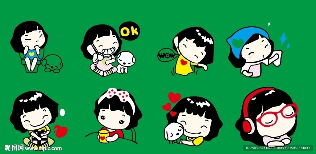 可爱卡通图案 装饰图案 矢量c