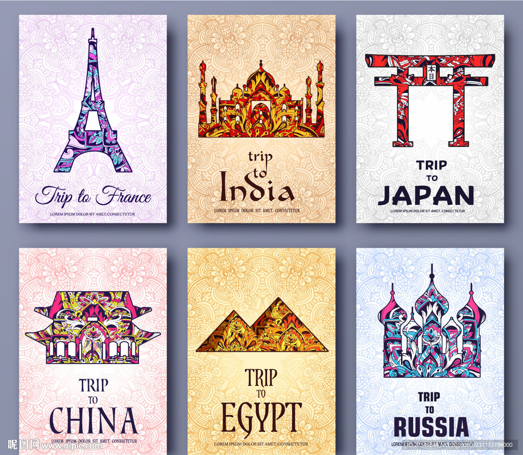 世界旅游主题海报装饰画
