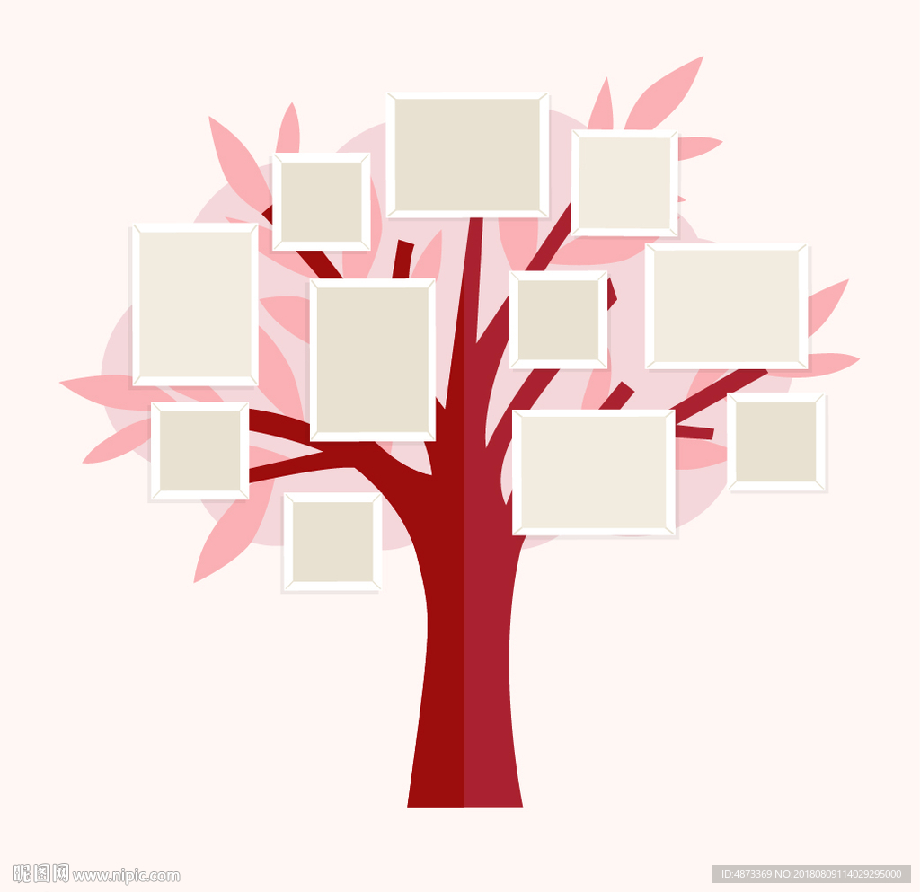 矢量大树照片墙
