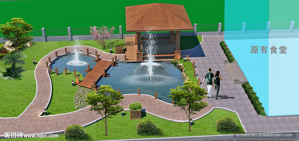 园林庭院水系图