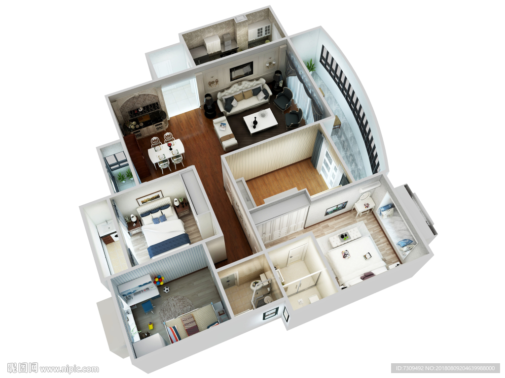 欧式装修户型效果图