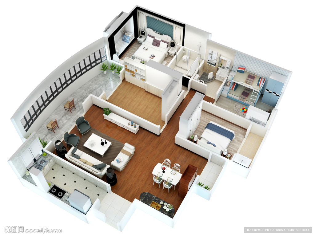 大户型欧式装修户型效果图