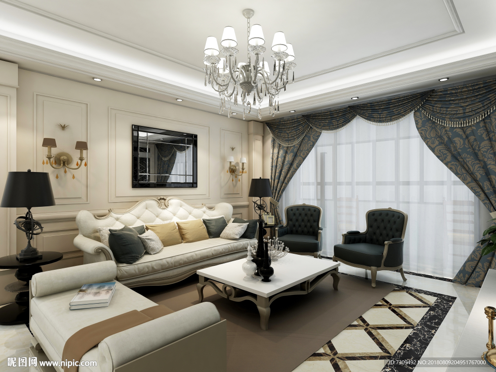 欧式风格客厅装修效果