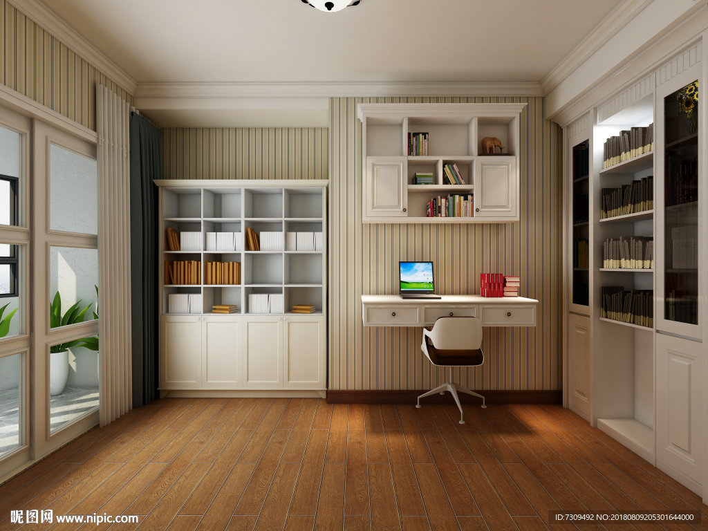 欧式风格书房装修效果图