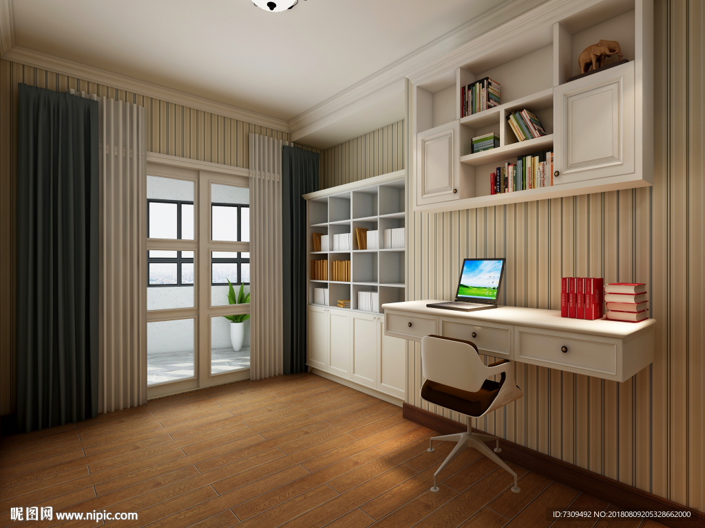 欧式书房装修效果图