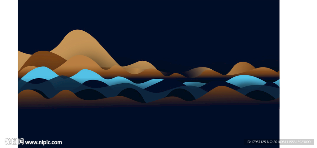 中式 水墨 山水 江湖 插画
