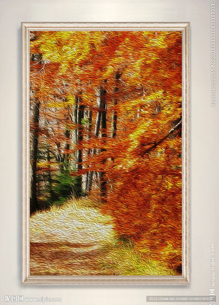 简约现代色彩风景油画装饰画