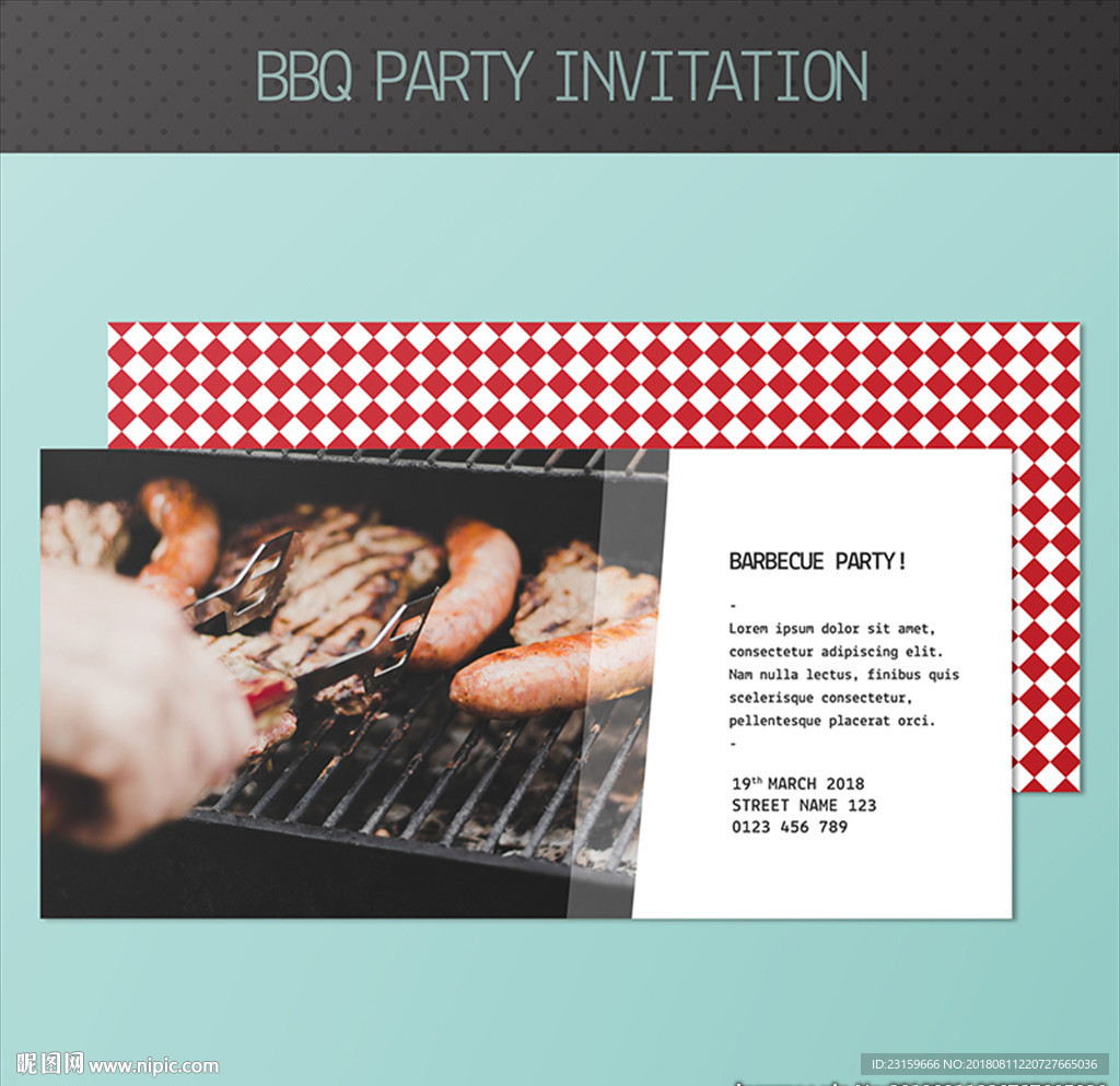 美味的巴西烤肉bbq宣传单