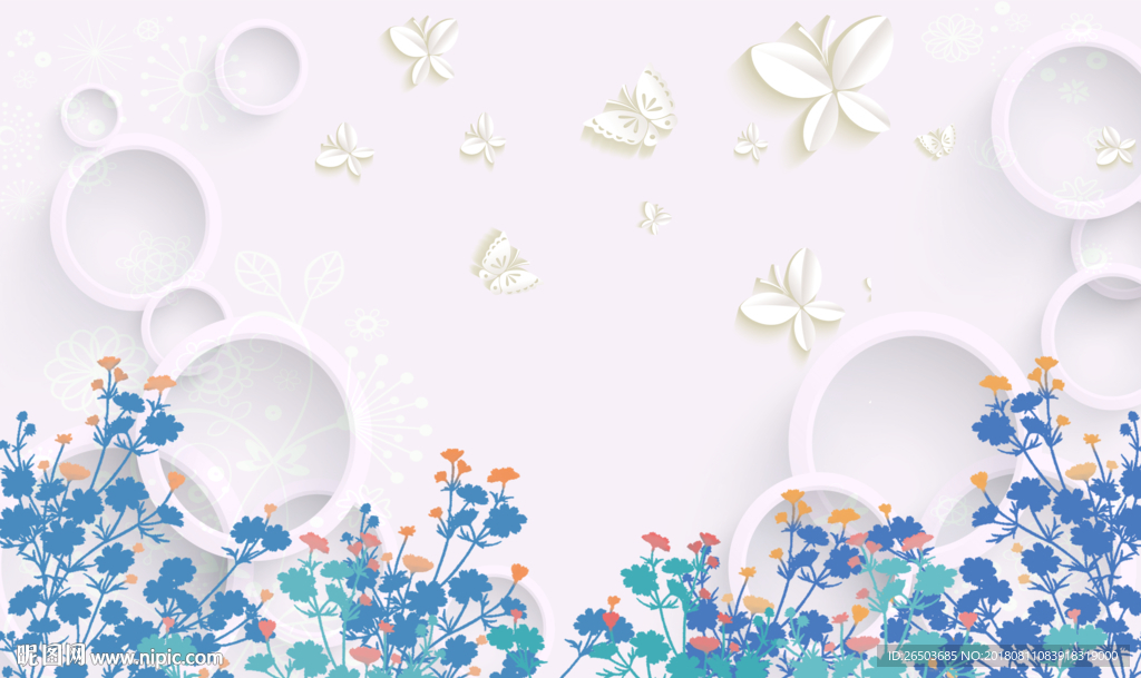 田园热带雨林背景墙