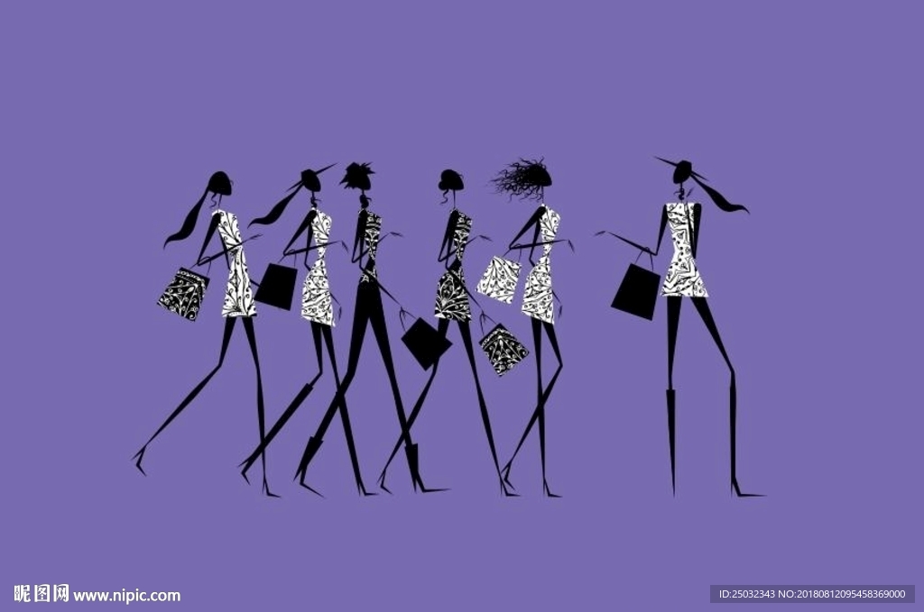 印花矢量图 t恤图案 人物 女