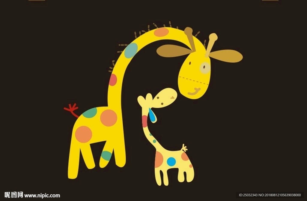 印花矢量图 t恤图案 可爱卡通