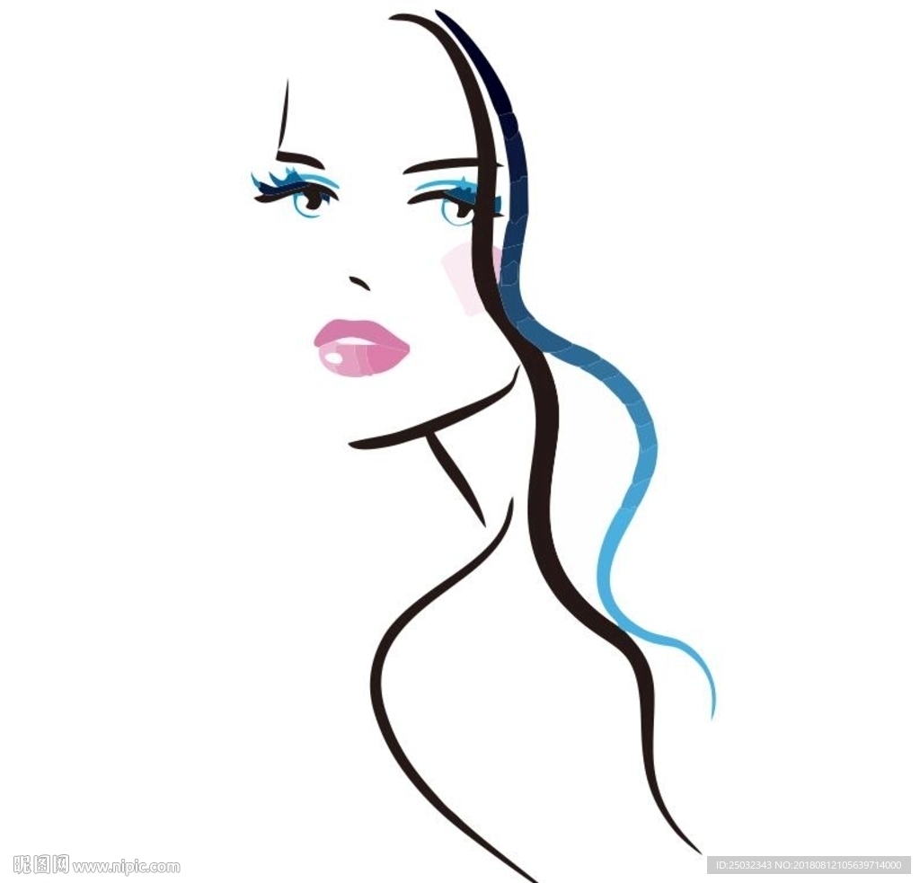 印花矢量图 t恤图案 人物 女