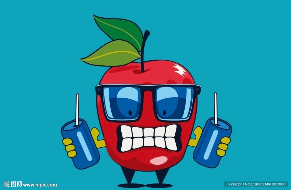 可乐 卡通苹果 太阳镜 卡通漫