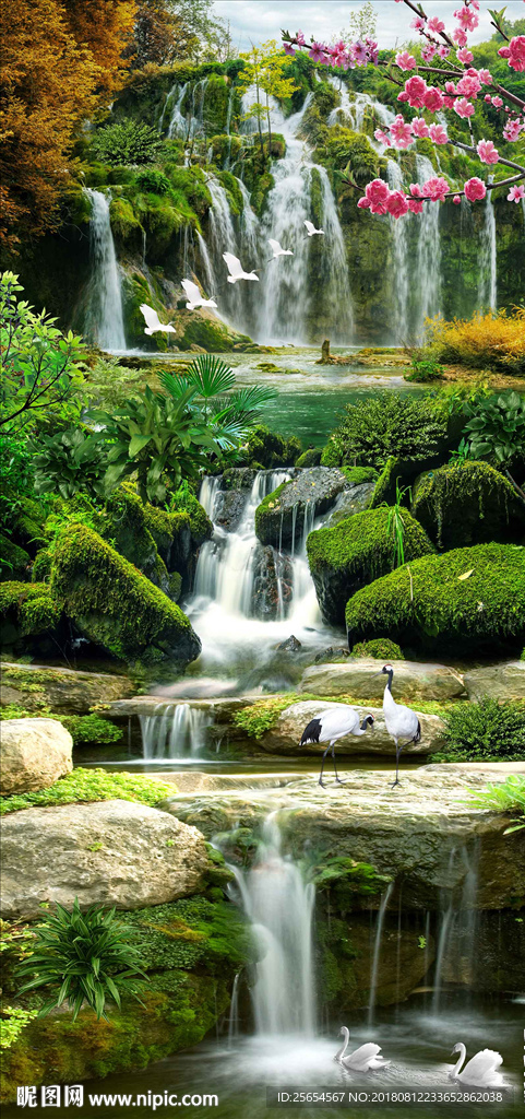 高山流水玄关背景