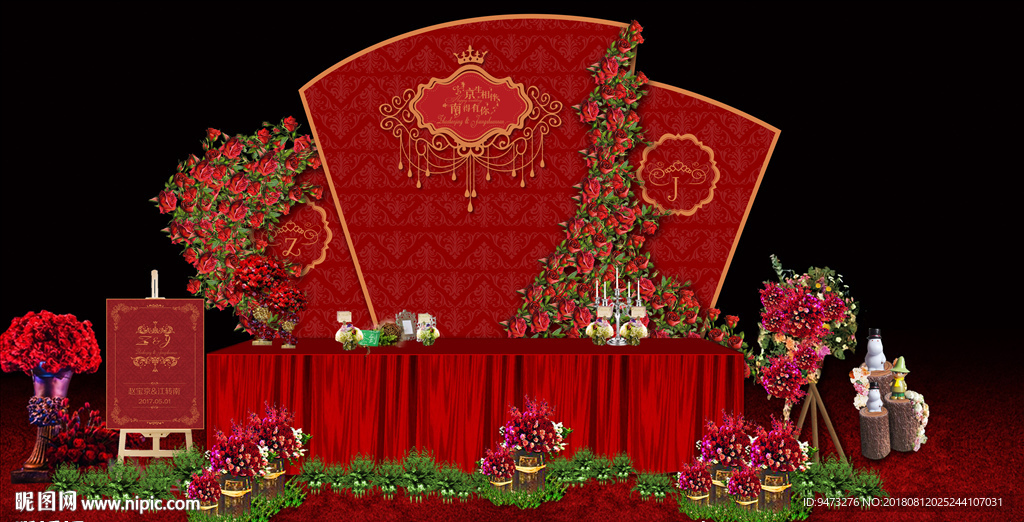 婚礼 主题婚礼 婚礼背景 红色