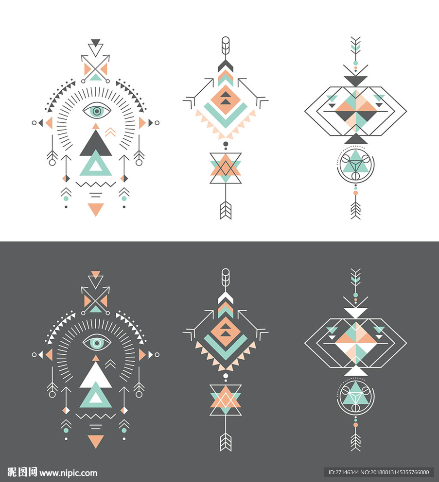 北欧时尚几何装饰图案
