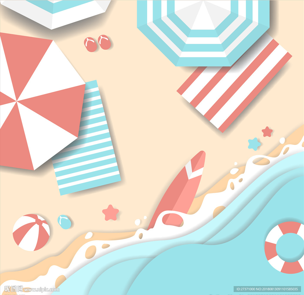 矢量海边素雅背景图