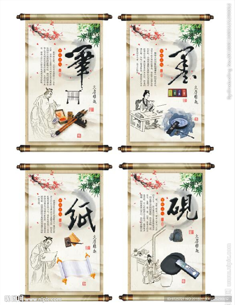 中国传统笔墨纸砚展板