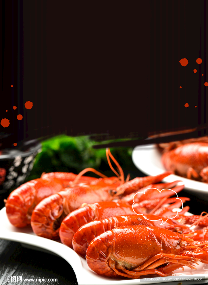 小龙虾餐饮美食背景