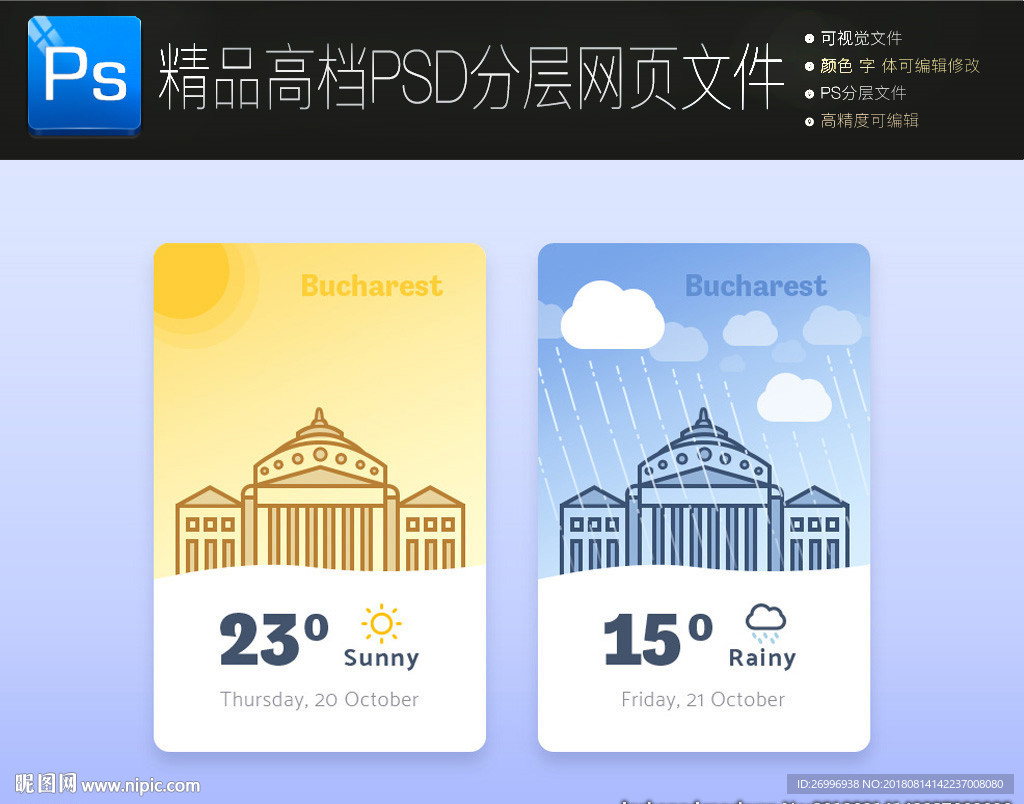 简约时尚现代手机界面PSD模板
