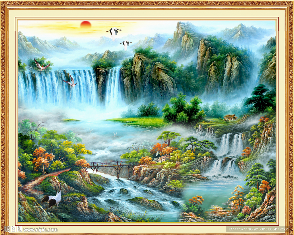 山水油画风景