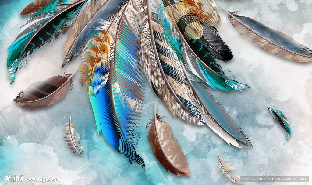 欧式羽毛背景墙