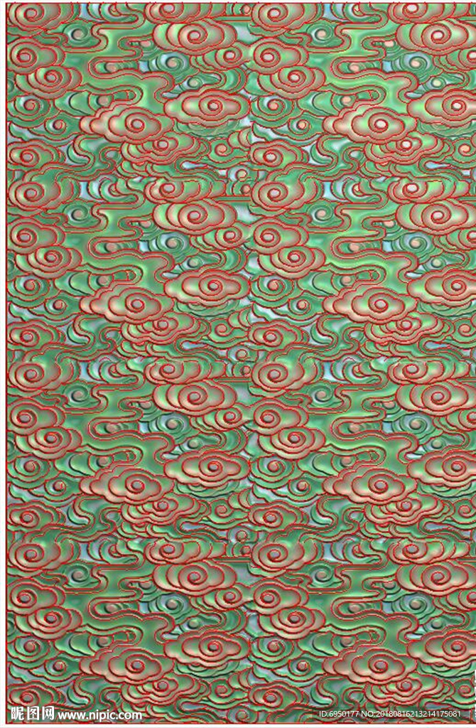 满云底云纹祥云门板精雕浮雕灰度