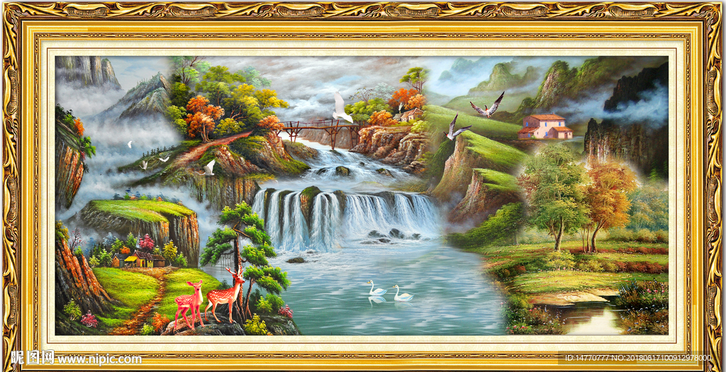 山水油画风景