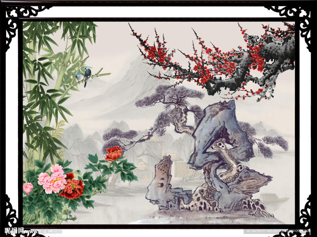 国画梅花