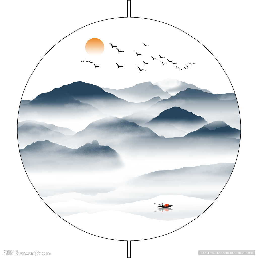 水墨山水无框画