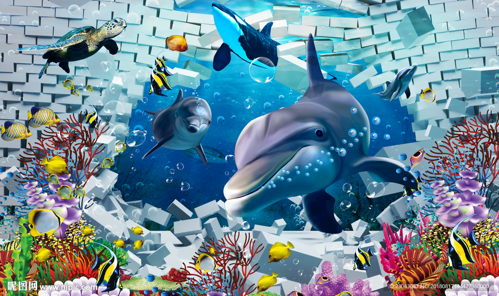 海洋世界出栏的鲨鱼背景墙