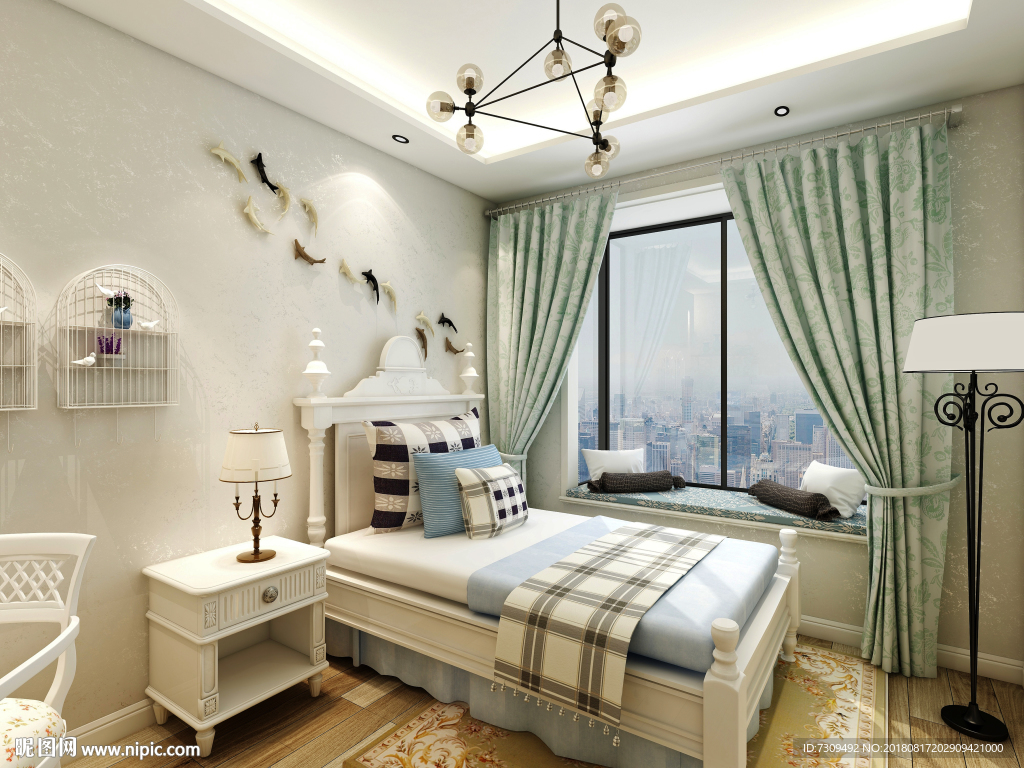 美式风格卧室装修效果图