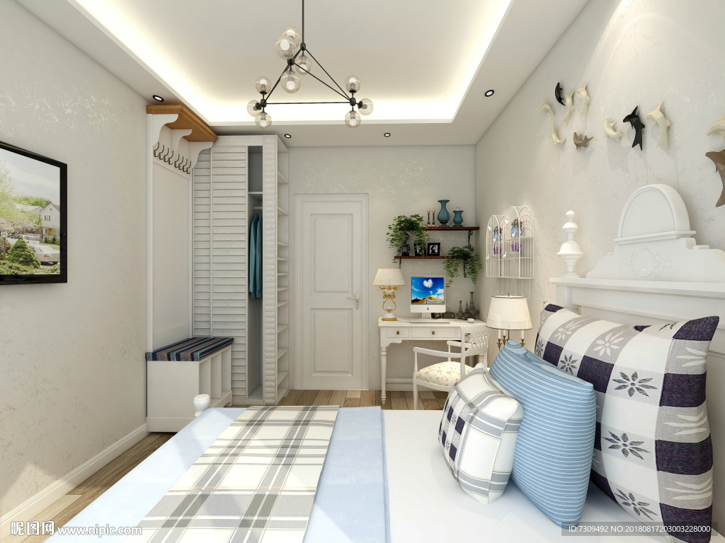 美式家居主人房间装修效果图