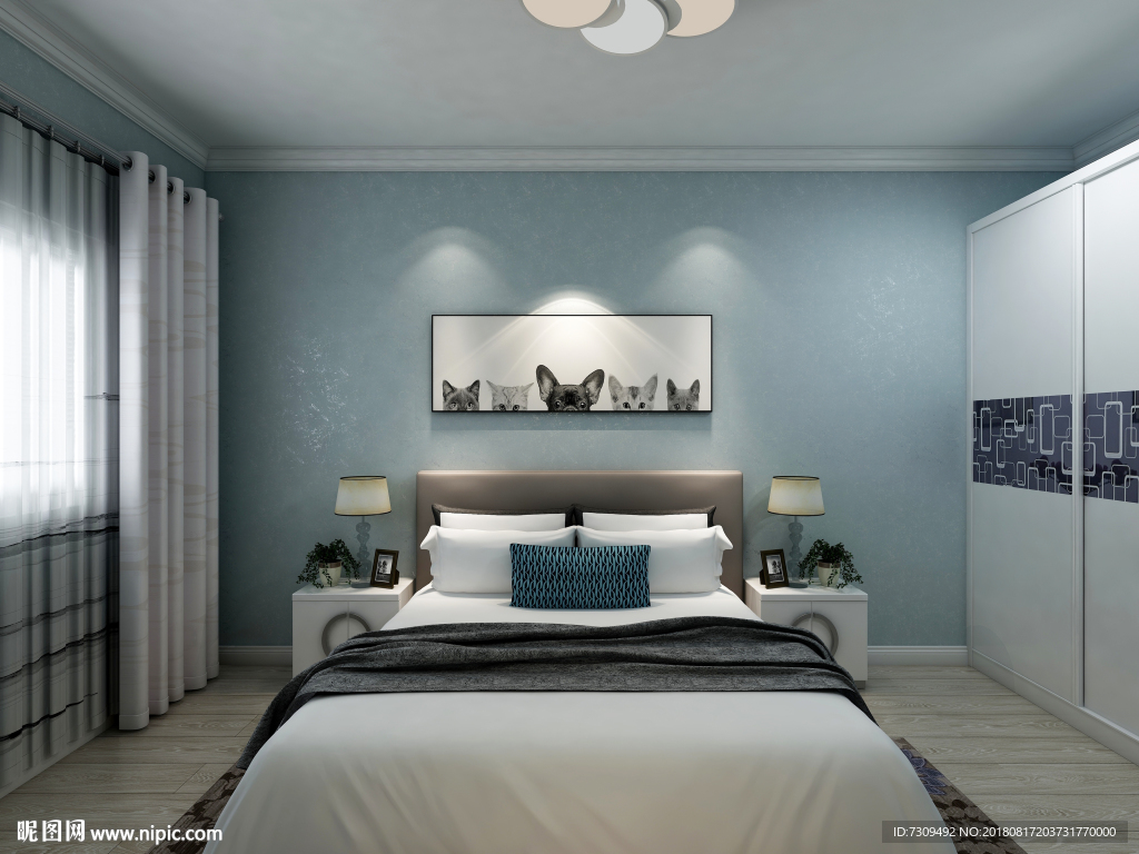 后现代风格客卧装修效果图