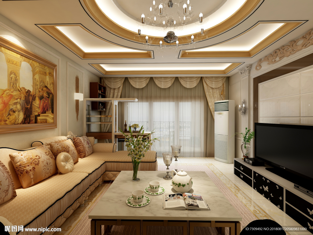 欧式风格客厅装修效果图