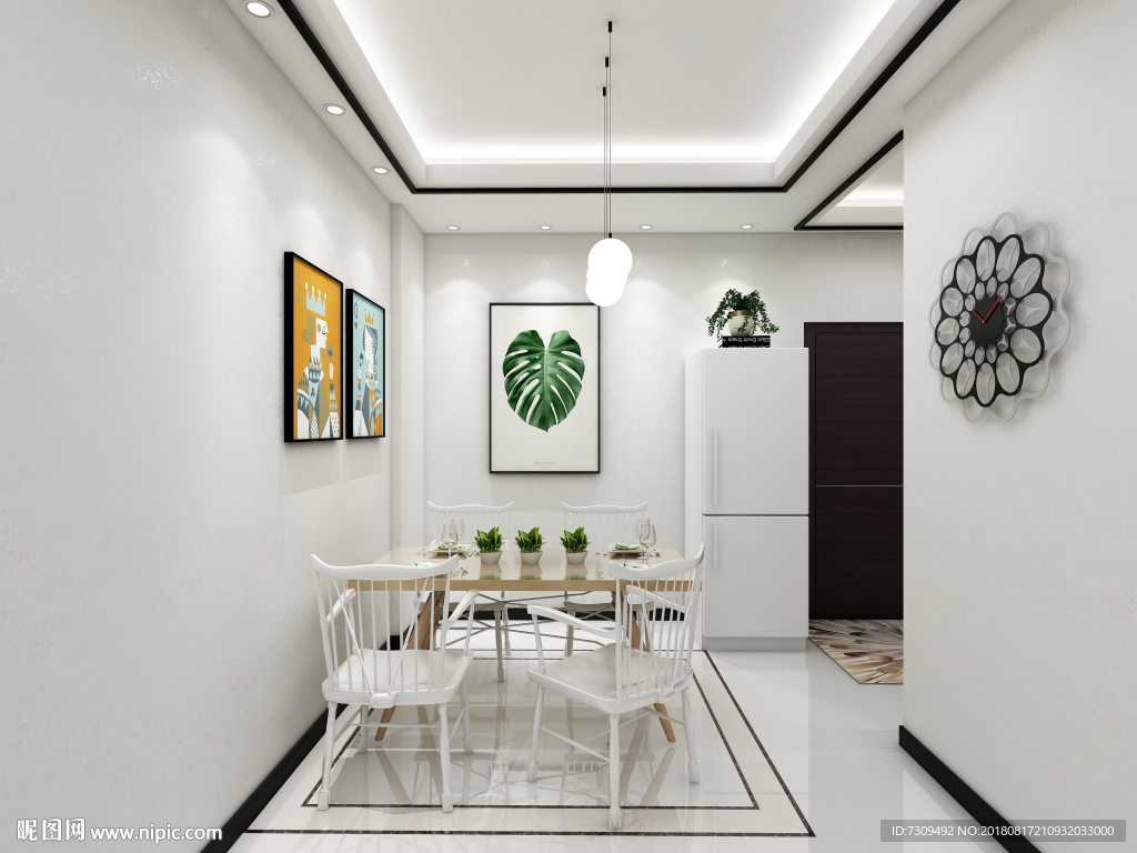 现代简约客餐厅装修效果图