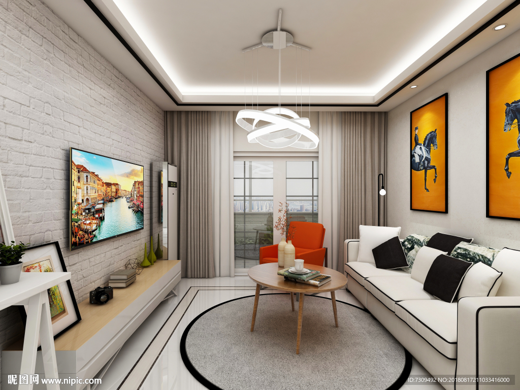 现代简约客厅装修效果图