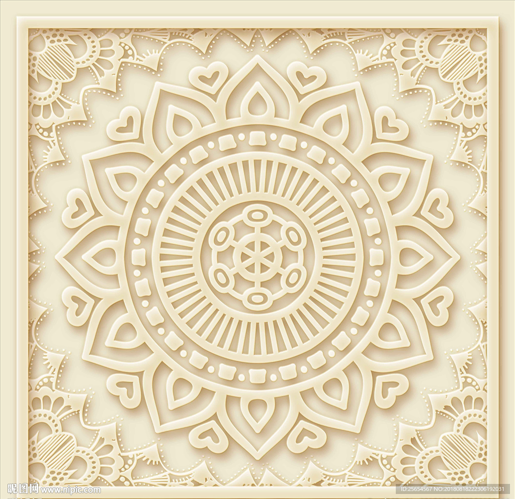 花纹浮雕天顶壁画