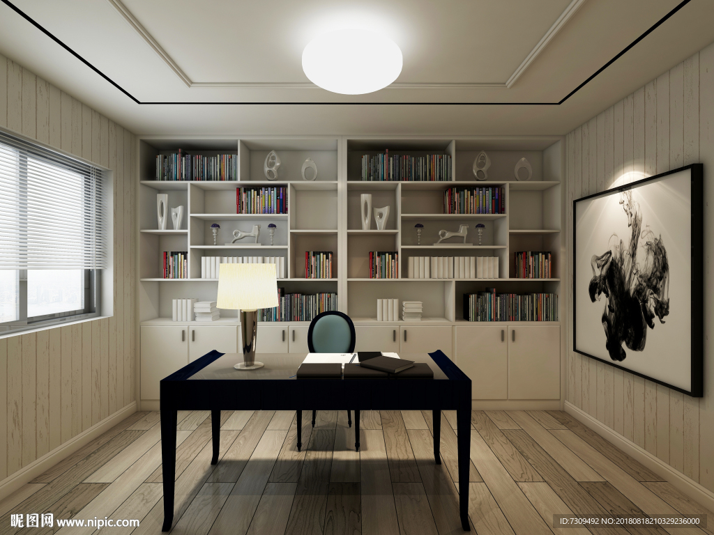 现代简约家居书房装修效果图